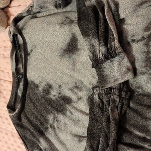 Black Tie-Dye Long Sleeved Shirt